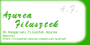 azurea filusztek business card